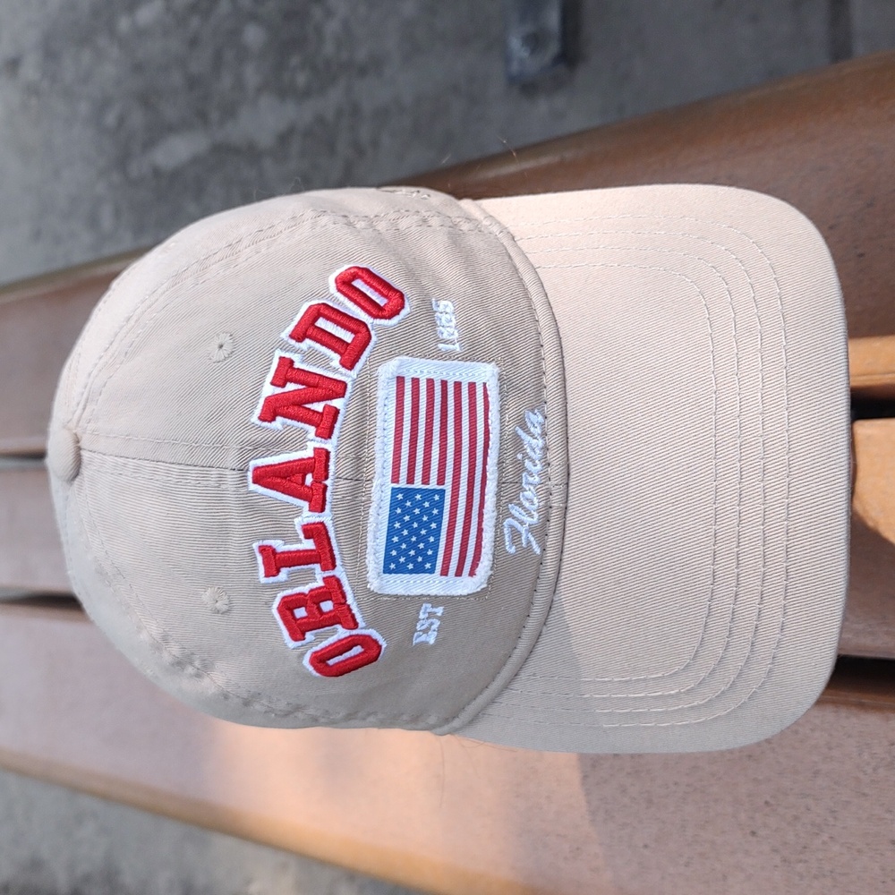 Orlando Embroidered Stitched Patch USA Flag Strap-on Hat Cap